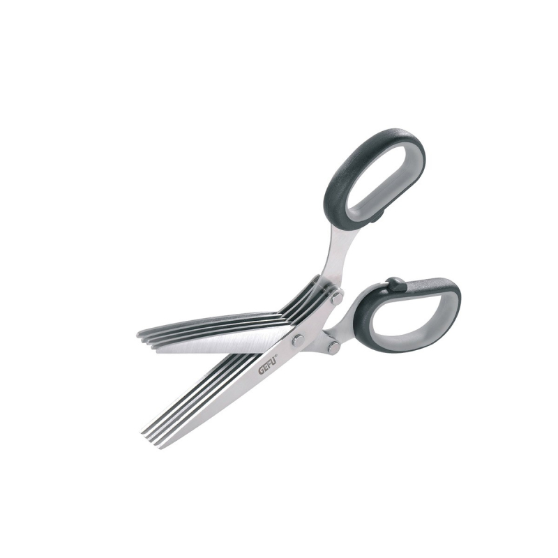 Ciseaux à herbes 5 lames, inox, manche plastique, noir/argent — Gefu