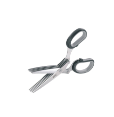 Ciseaux à herbes 5 lames, inox, manche plastique, noir/argent — Gefu