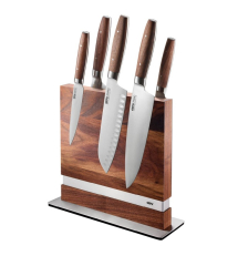 Bloc de couteaux magnétique noyer et inox, argent/marron - GEFU