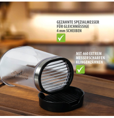 Mandoline multifonctions, plastique, acier japonais/inox, noir - GEFU