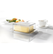 Beurrier Brunch 250 g acier inox et SAN argent - Gefu