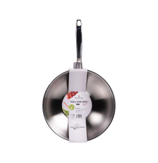 Poêle wok en inox argent 30 cm Triply Pro - Baumalu
