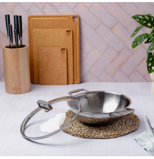 Wok inox 18/10 Castel'Pro 2 anses argent 38 cm 8,2 L – Cristel