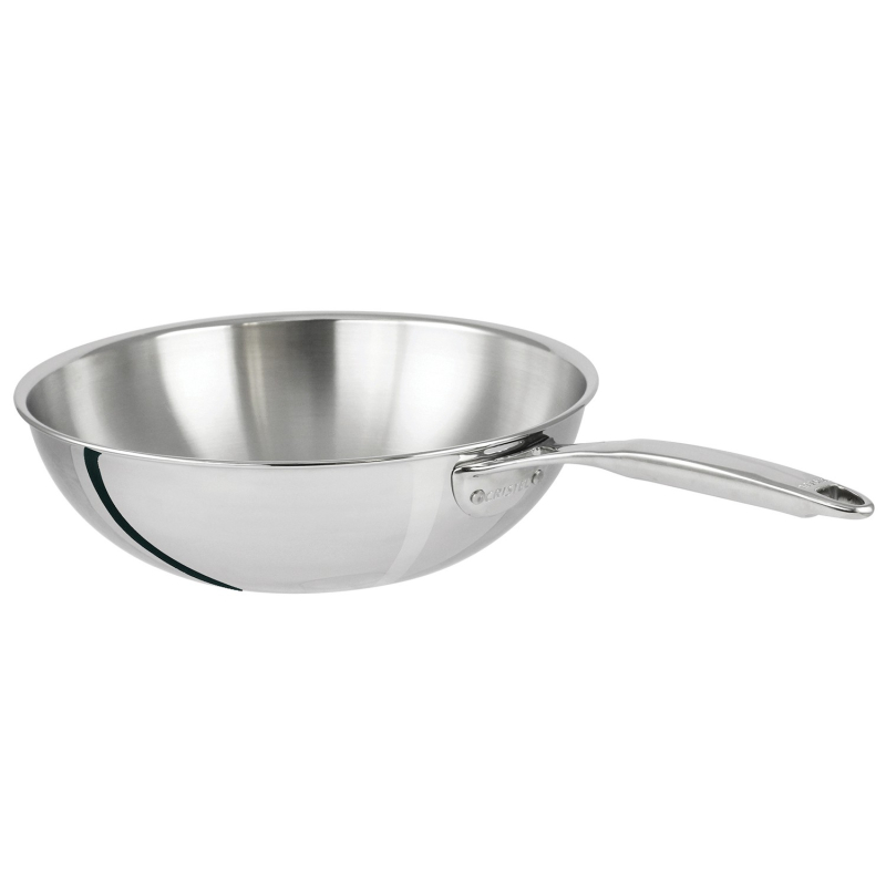 Wok inox 18/10 Castel'Pro 28cm poignée rivetée – Cristel