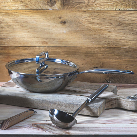 Wok inox 18/10 Castel'Pro 28cm poignée rivetée – Cristel