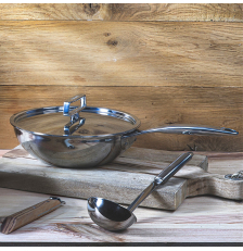 Wok inox 18/10 Castel'Pro 28cm poignée rivetée – Cristel