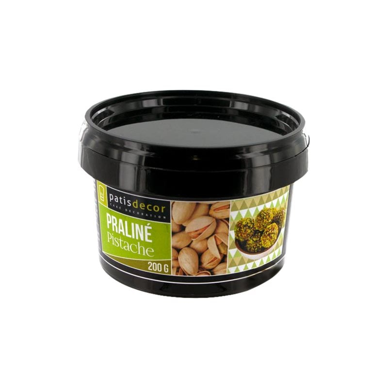 Pâte de praliné pistache 200 g (50% sucre, 50% pistaches) - Patis Décor