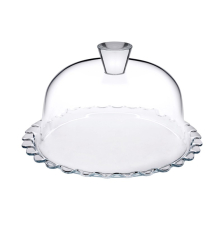 Plat à pâtisserie en verre transparent Ø26 cm (lot de 2)