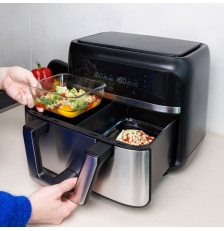 Plat carré Airfryer 25×22×7 cm, verre borosilicate, transparent - PYREX