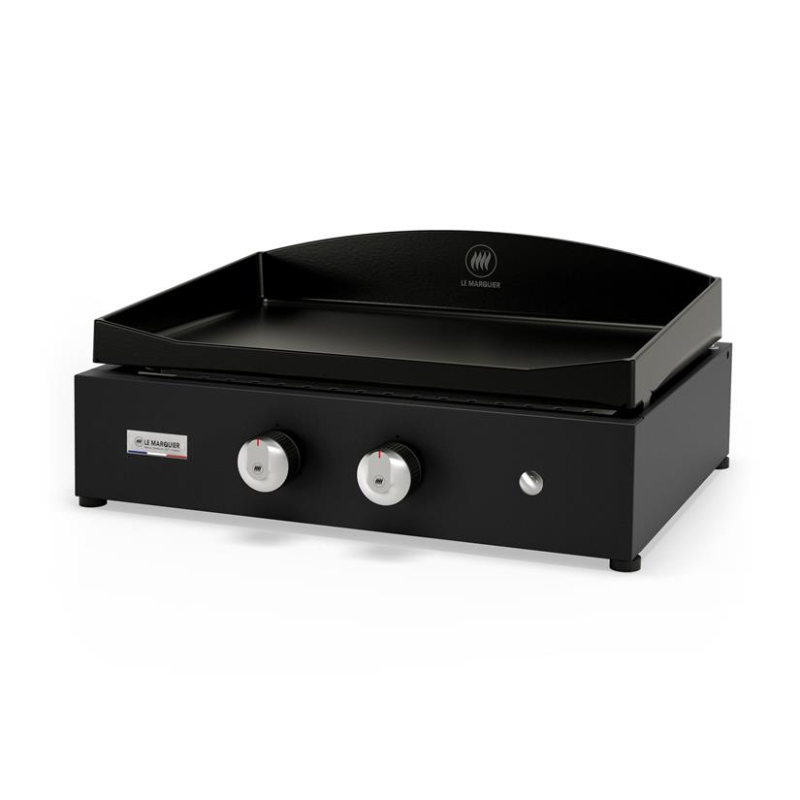 Plancha gaz 260 Duo plaque fonte émaillée noir - Le Marquier