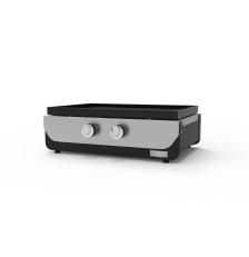 Plancha gaz 260 Duo fonte émaillée inox/noir - Le Marquier