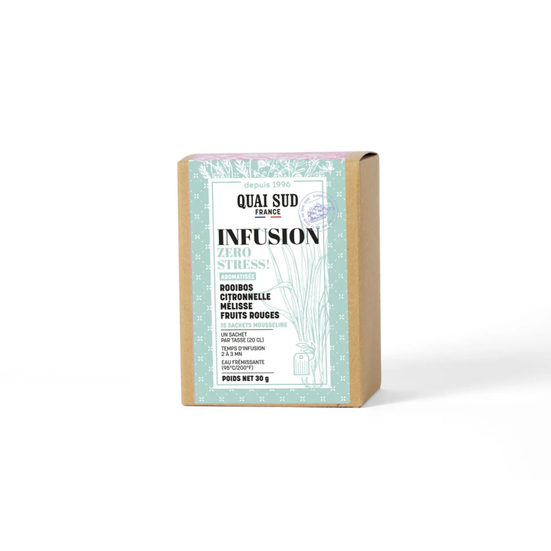 Infusion Zéro Stress Rooibos citronnelle mélisse 30 g - Quai Sud