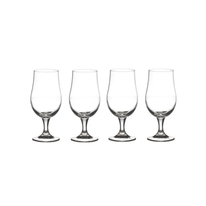 Lot de 4 verres à bière 37 cl en verre transparent