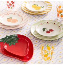 Coupelle fraise fruity 31x23cm rouge