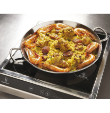 Plat à paella en inox 18/10 40 cm 10 personnes