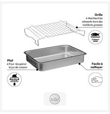 Plat à rôtisserie 30 x 40 cm en inox - 5Five