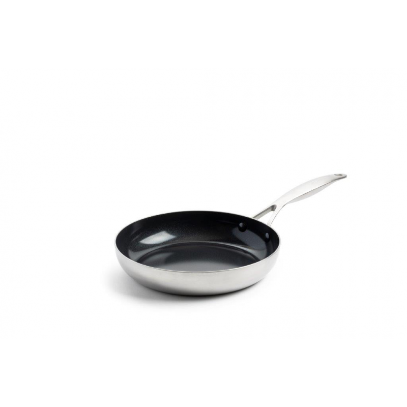 Poêle à frire 24 cm Geneva, inox 3 plis, revêtement Thermolon diamant - GreenPan