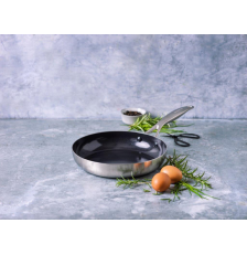 Poêle à frire 30 cm Geneva, inox 3 plis, revêtement Thermolon diamant - GreenPan
