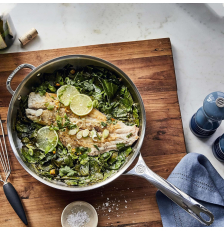 Poêle Acier Inoxydable 3-Ply avec poignée 28 cm - Le Creuset