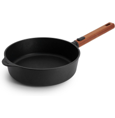 Poêle en fonte Eco Logic QXR 28 cm sans PFAS avec manche en bois amovible - Woll