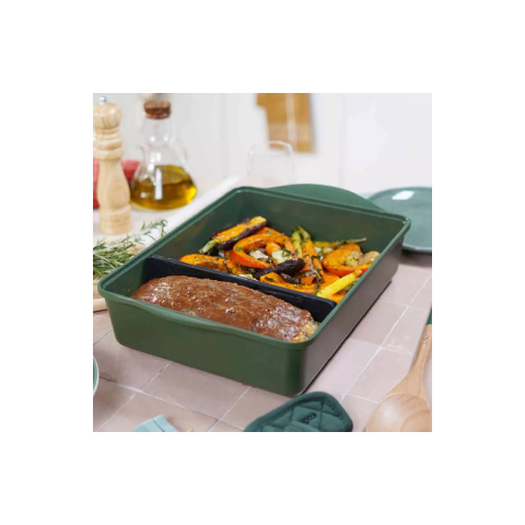 L'Incroyable plat à four ajustable vert 30x24cm - COOKUT