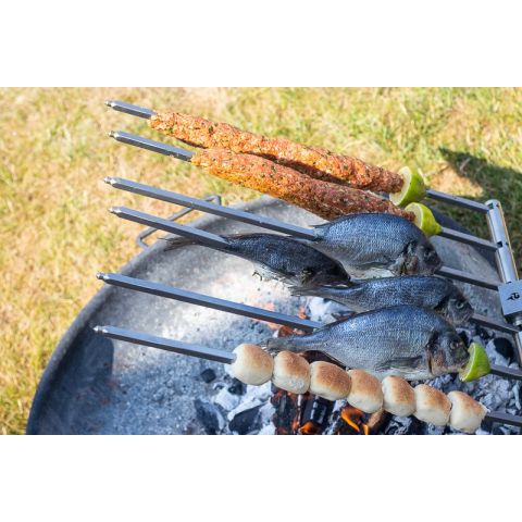 Ensemble ASADO 3 brochettes et supports - OYAT