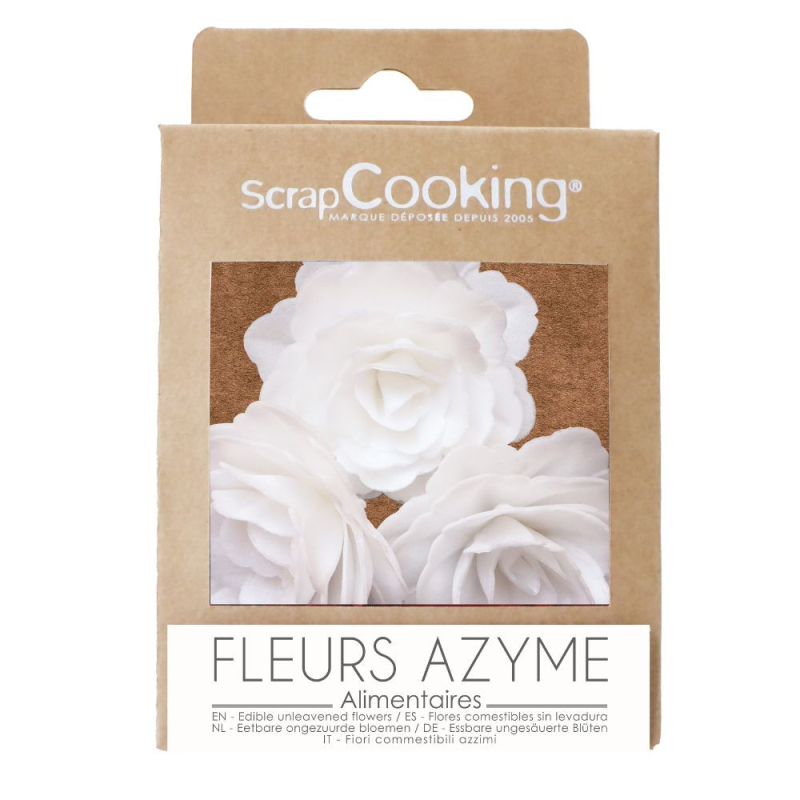 3 Roses royales blanches en azyme - ScrapCooking