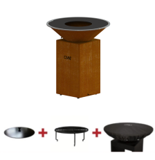 Pack Brasero Origin Plancha 88cm + grille + housse + étouffoir  - OYAT