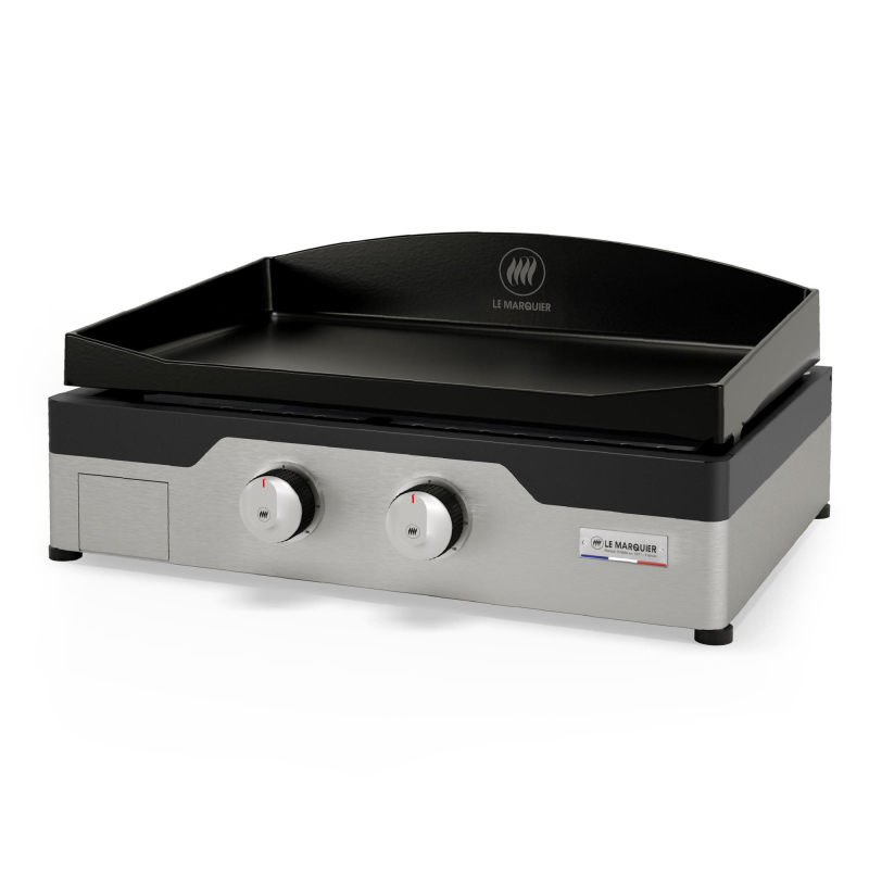 Pack Plancha Allure Duo 600 gaz + desserte + capot + housse - Le Marquier