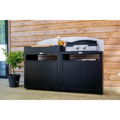 Pack Plancha Allure Duo 600 gaz + desserte + capot + housse - Le Marquier