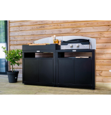 Pack Plancha Allure Duo 600 gaz + desserte + capot + housse - Le Marquier
