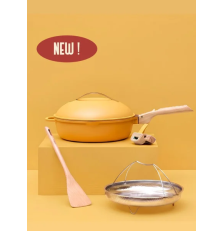 Poêle "La Fabuleuse" 8 en 1 couleur Mangue 28cm - Cookut