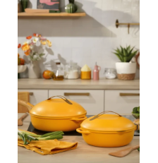Poêle "La Fabuleuse" 8 en 1 couleur Mangue 28cm - Cookut
