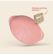 Le Formidable plat à pizza rose avec couteau - Cookut