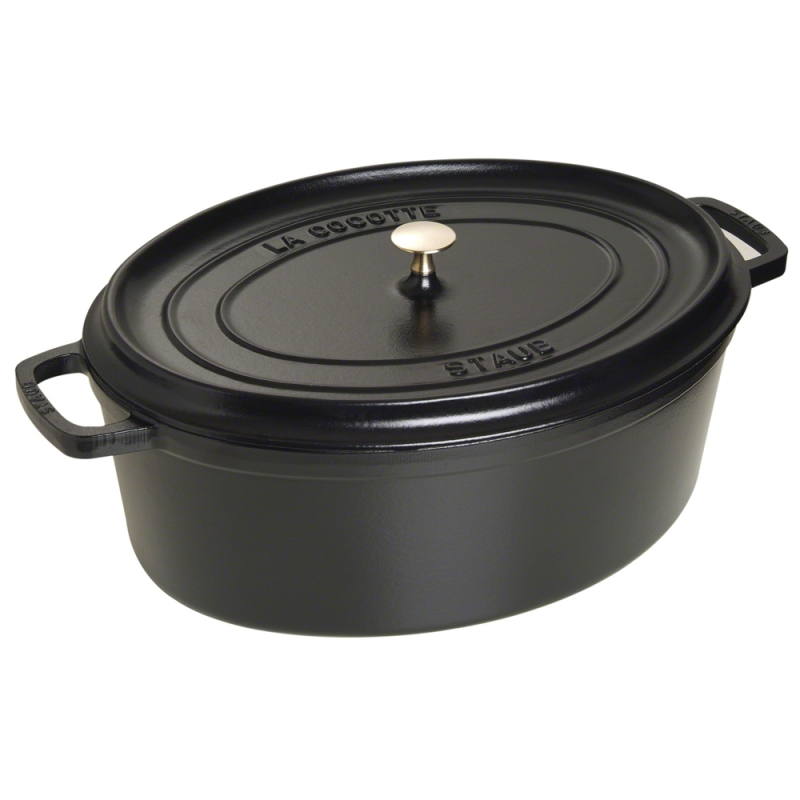 Cocotte ovale en fonte 29cm noir mat Staub