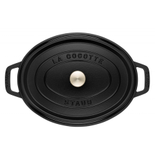 Cocotte ovale en fonte 29cm noir mat Staub