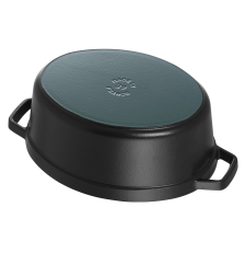 Cocotte ovale en fonte 29cm noir mat Staub